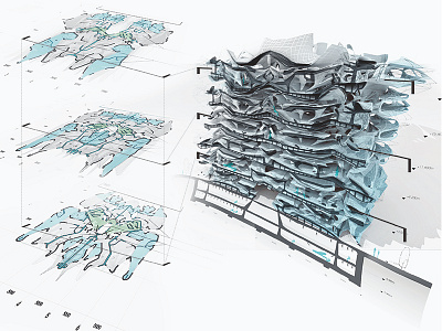 Building section of a Gothic building maya modeling