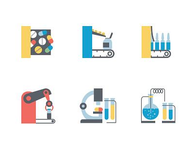 Icon set for farmacy company Likhim automate health icons illustration pharmacy pills science