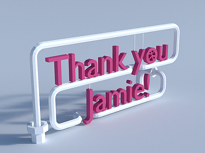 Thank you 3ddesign 3dmodeling b3d blender debut drafted firstshot invitation invite lowpoly thankyou typography
