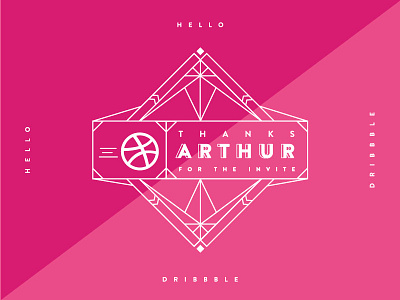 Dribbble Thanks! dribbble geometric invite lines thank you