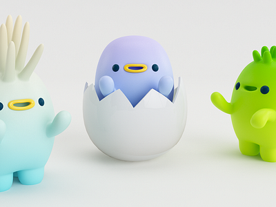 PERSONITAS! 3d egg gente monster people persona render