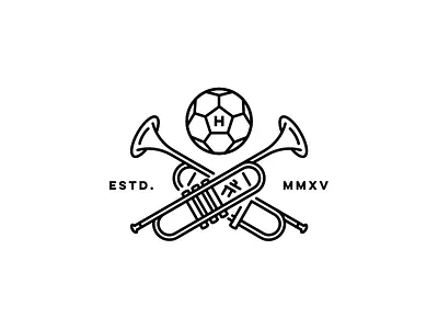 Le foot et la musique football lines logo music soccer trumpets