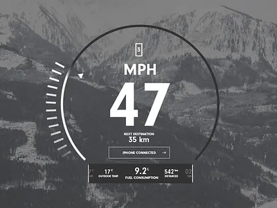 Car Interface - DailyUI#034 034 car challenge dailyui dashboard interface speed ui ux