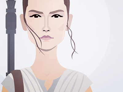 Star Wars Rey version 2 illustration portrait poster rey star wars vector