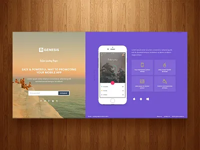 RGen App Landing Page agency business car rental finance landing pages medical mobile app party event restaurant travel web services yoga