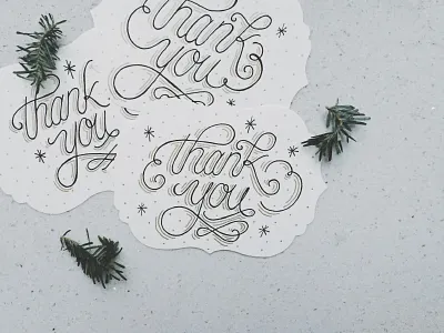 Holiday "Thank You" Cards cards handlettering holidays lettering script thankyou type typography