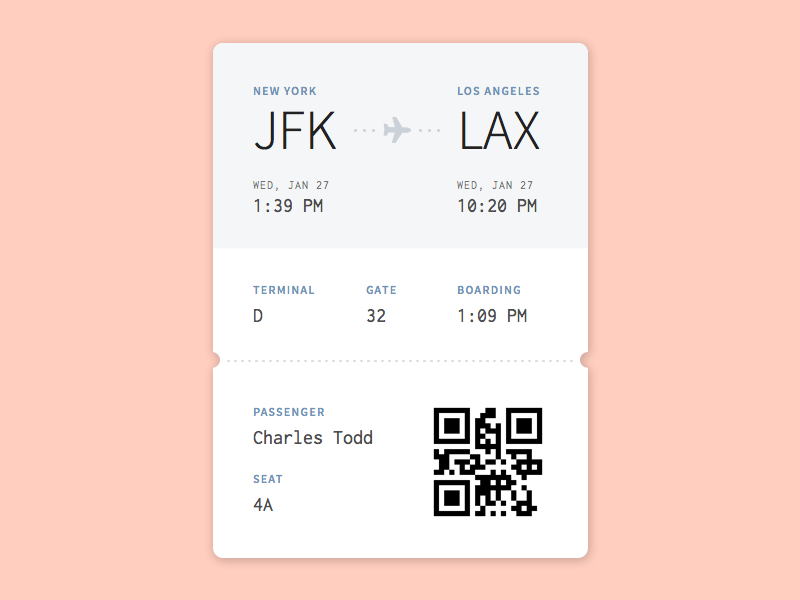 Boarding Pass daily ui ui ux