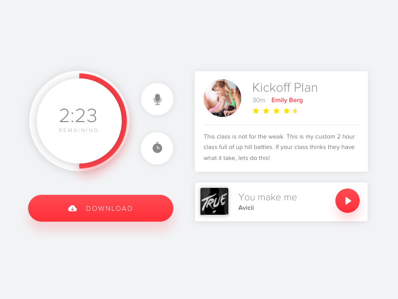 Workout Exploration app card clean concept design layout material seattle ui ux web website