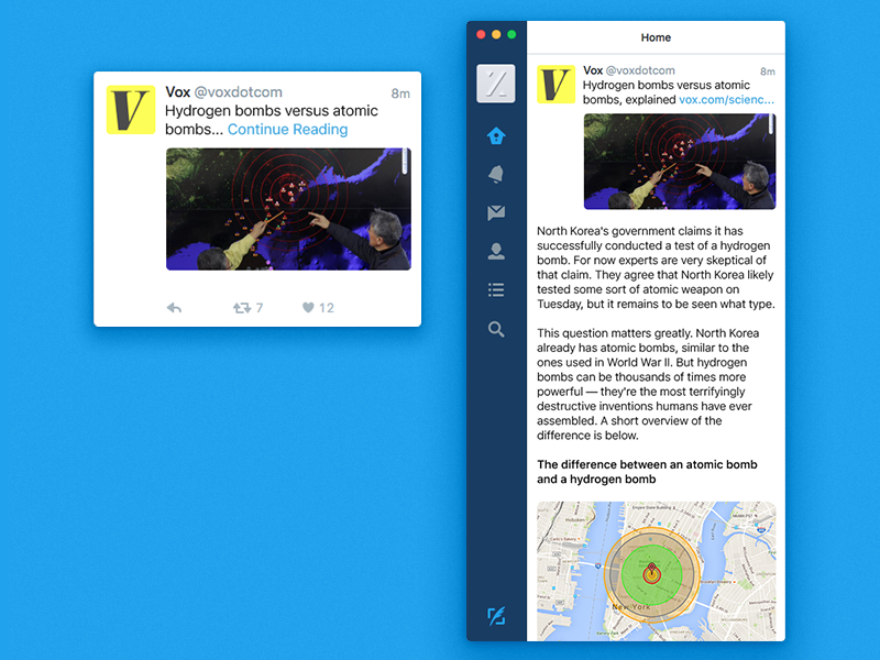 Twitter 10,000 Characters app card design flat mac mobile tweet twitter ui ux
