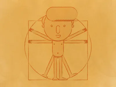 Vitruvian kid 2d character design kid little sketch vector vitruvian