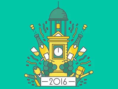 Glovo Happy New Year flat flatdesign glovo happynewyear illustration vector