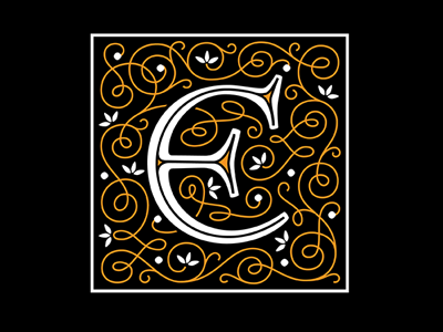 Big letter E (ukrainian) cyrillic lettering