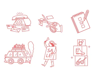 Christmas Newsletter Illustrations christmas discount icons illustration jimdo phone sale van