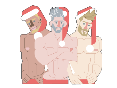 sexy santas animal app appt color flat gay icon illustration ilustración line love wins vectors