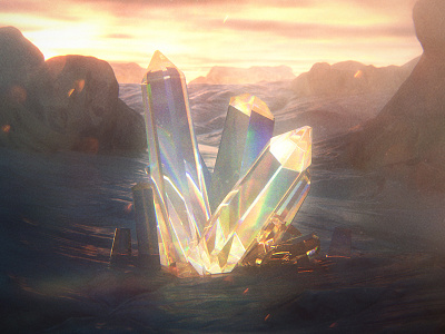 1/6/16 Daily Doodle - Crystal 3d crystal daily landscape octane render