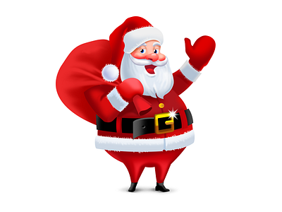 Santa gifts happy new year icon illustration santa claus