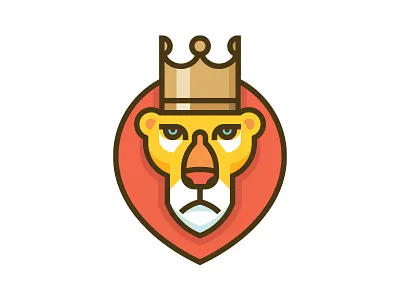 Lion V2 animal crown icon illustration king lion logo mark symbol vector
