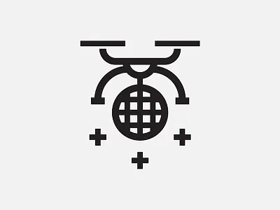 Drone Party clean design disco drone icon line logo monoline party quadcopter simple thickline
