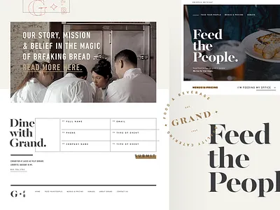 Grand Food & Beverage branding catering identity logo typography website