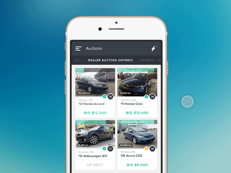 eBlock - Vehicle Auction app auction design flat mobile ui ux vehicles