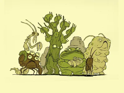 Sick Creatures artistworkout characterdesign concept creature dailysketches doodle drawing igers ink moleskine photoshop sketchbook