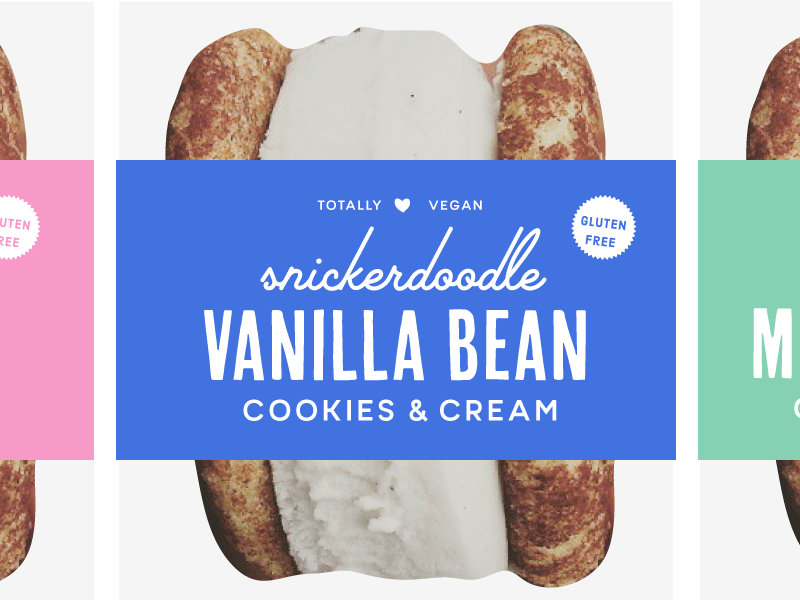 Cookies & cream packaging branding dairy free design foodie gluten free ice cream packaging plant based retro typography vegan vegan ice cream