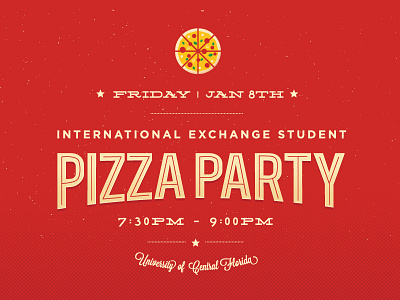 Pizza Pizza Party cheese flyer food illustration invitation party pizza typography vector wip