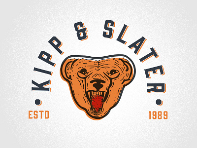 Kipp & Slater bear branding hand drawn illustration lettering logo typography