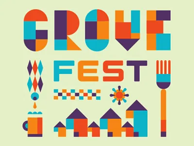 Grove Fest beer blocks festival food icons modern neighborhood party st. louis