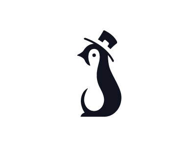 Only 4% people can see the spoon animal inspiration logo mark negative penguin sava space stoic symbol
