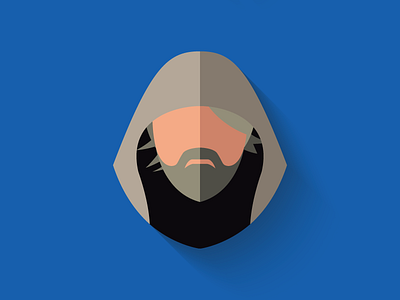 Older Luke Skywalker Flat Design Icon character design flat design force awakens icon icon design long shadow design luke skywalker star wars