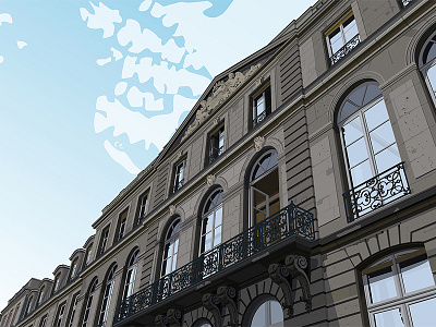 MINES ParisTech building des engineering illustrator mines school vector vendôme école