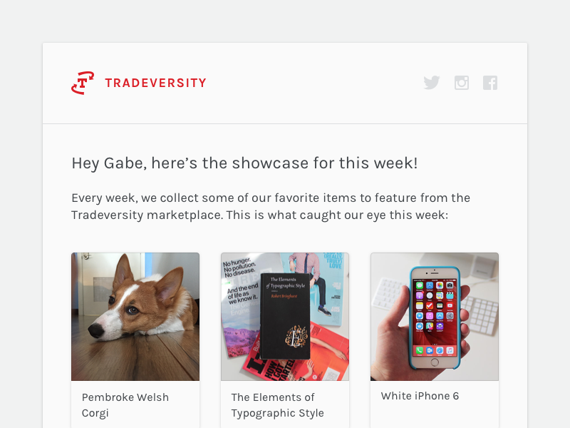 Weekly Roundup college corgi email marketplace newsletter