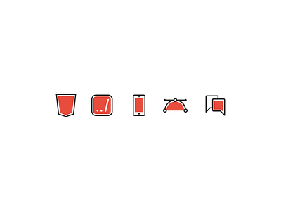 Icons backend design frontend graphic html5 icons illustration illustrator marketing mobile red web