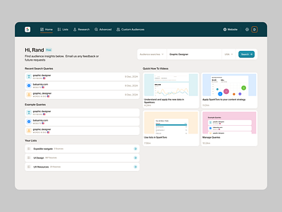 Sparktoro - Home ai analytics chart clean data design grid interface manage marketing minimal product saas search tool ui ui design ui ux ux ux design