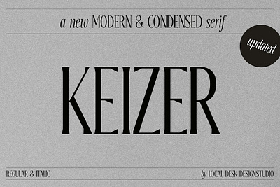 Keizer – Modern & Condensed Serif all caps all caps font condensed condensed font condensed typeface display font display type fashion font keizer – modern condensed serif minimal font minimalist font modern font refined font serif stylish font trendy font web font