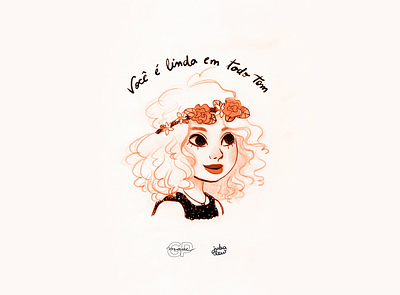 You Are Beautiful in Every Tone drawing girl girl power illustration