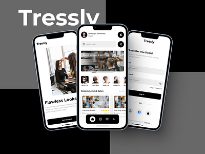 Tressly - Mobile App app appdesign application dribbble hair haircare hairstyle latest mobileapp mockup new productdesign shots tressly