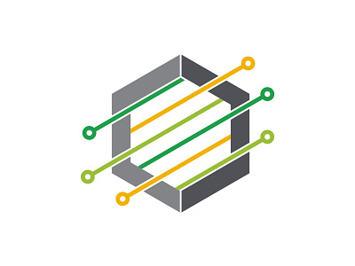 Tech Lines data dots hexagon lines logo tech