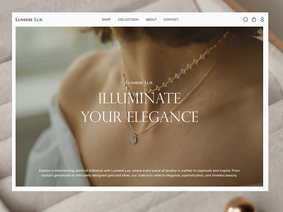 LUMIERE LUX - JEWLRY LANDING PAGE clean design clean landing page elegant jewelery jewelry jewelry landing jewelry landing pages jewlry landing page landing page jewelry landingpage luxury landing luxury landing page minimalist landing minimalistic ui ui design web website website jewelry