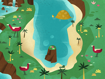 Getaway Bay illustration maps two dots