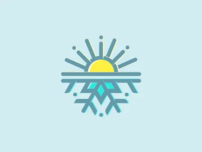 Ski Resort light logo logomark mark ski snowflake sun symbol winter