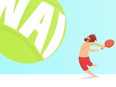 Hit that ball beach fun hit illustration racket summer tennis vector