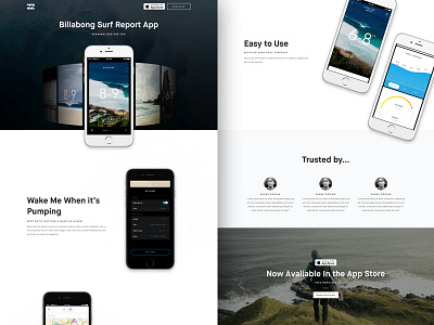 Billabong Surf Report Landing Page billabong landing page ui website