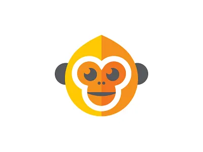 Monkey Icon animal chimp dual tone flat icon logo monkey