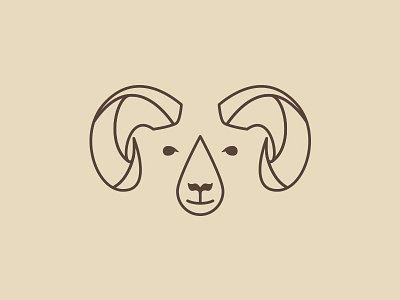 Nordic Deco Logo Design deco horns line negative space nordic sheep simple stroke