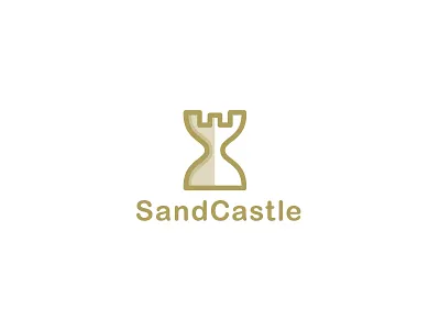 SandCastle bold castle concept design hourglass logo sand simple simplicity