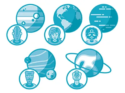 United Federation of Planets alien planet scifi space star trek vector