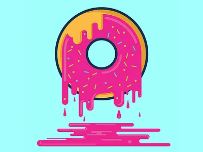 Sweet Donut ai donut flat icon illustration junk food sweet