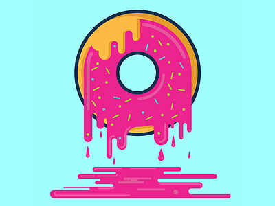 Sweet Donut ai donut flat icon illustration junk food sweet